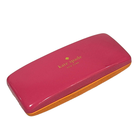 Kate Spade Pink Orange Clam Shell Sunglasses Eyeglass Eyes Hard Case (CASE ONLY) - Picture 1 of 8